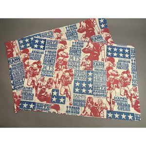 Vintage Football Pillow Cases NFL Teams Redskins Chiefs 49ers Detroit Lions 70's